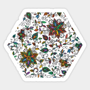 Floral doodle pattern Sticker